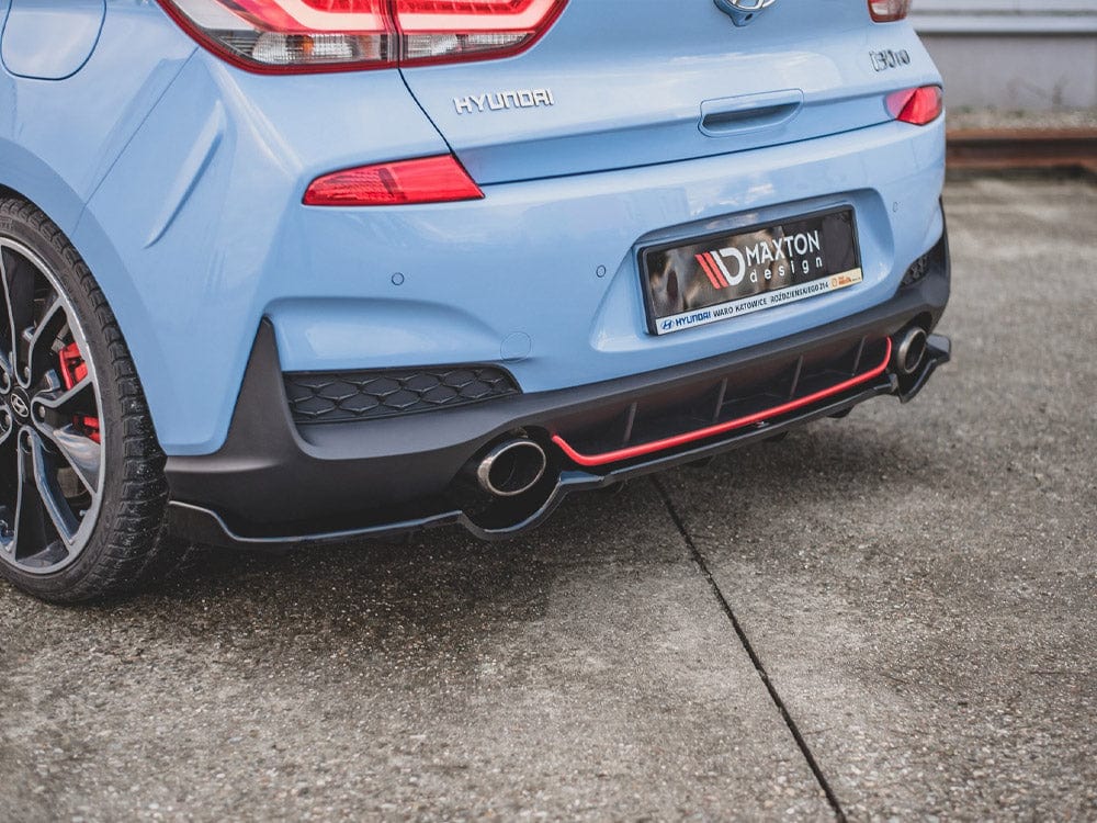Maxton Design Carbon Look / No Central Rear Splitter (With Vertical Bars) Hyundai I30 N MK3 Hatchback 2017-2020 Maxton Design SR