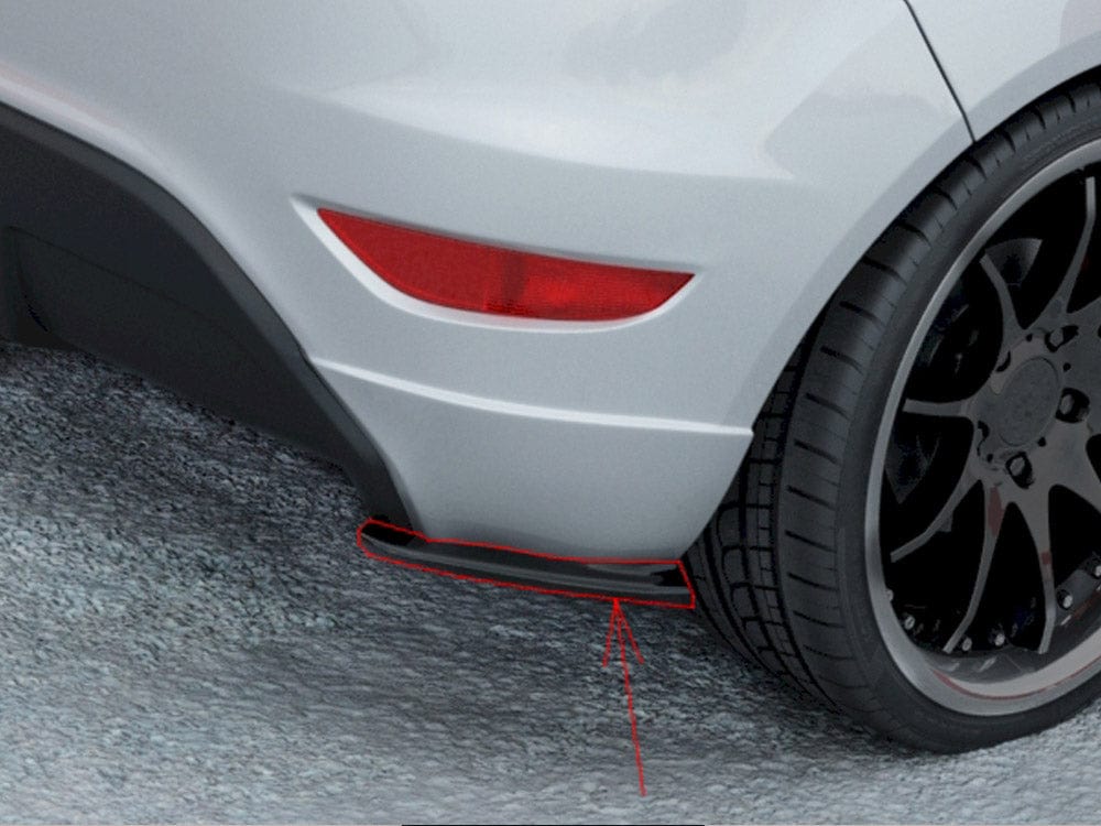Maxton Design Carbon Look / White Rear Side Splitters Ford Fiesta Mk7 ST / ST-Line Maxton Design SR