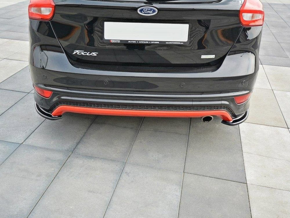 Maxton Design Carbon Look / White Rear Side Splitters Ford Focus MK3 St-line (Facelift) 2015-2018 Maxton Design SR