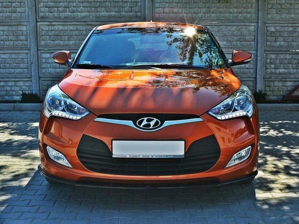 Maxton Design Carbon Look / Yellow Front Splitter Hyundai Veloster Maxton Design SR