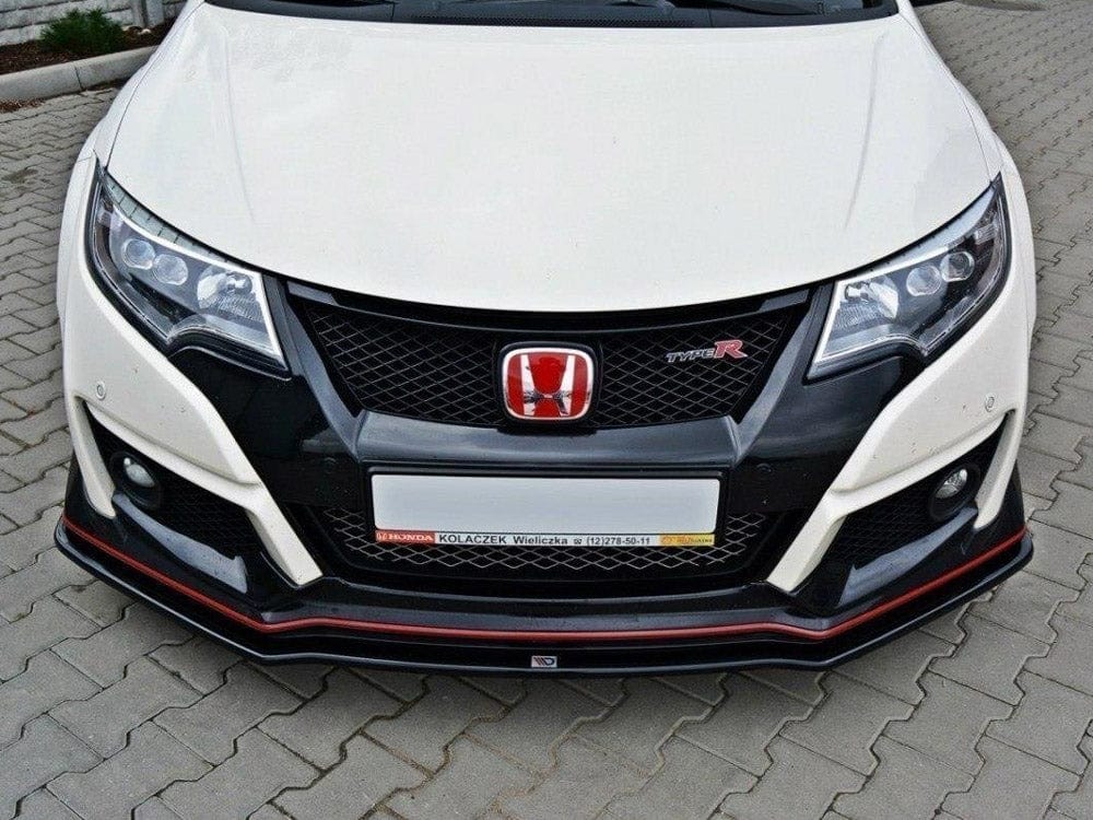 Maxton Design Carbon Look / Yellow Front Splitter V.1 Honda Civic IX Type R 2015-2017 Maxton Design SR