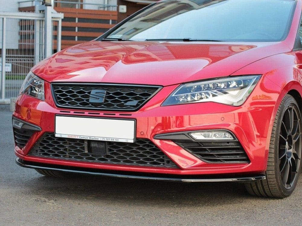 Maxton Design Carbon Look / Yellow Front Splitter V.1 Seat Leon MK 3.5 Cupra/fr 2017-2019 Maxton Design SR