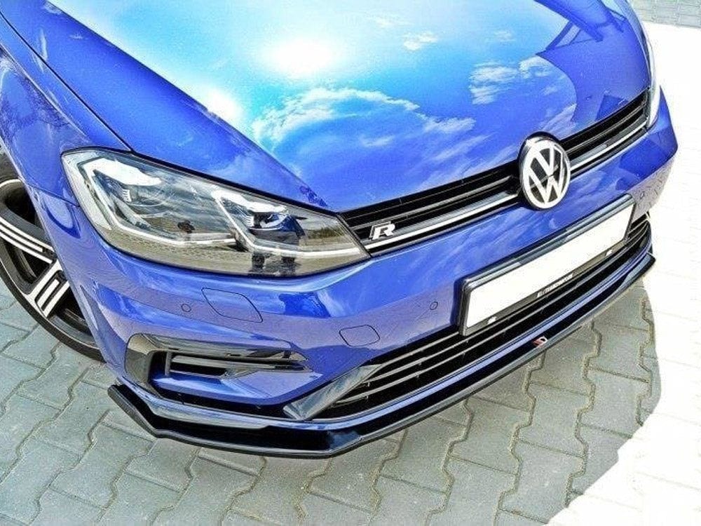 Maxton Design Carbon Look / Yellow Front Splitter V.2 VW Golf 7 R / R-Line Facelift Maxton Design SR