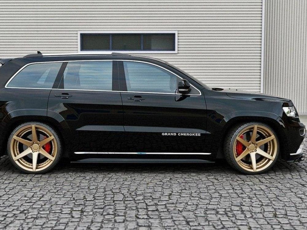 Maxton Design Carbon Look / Yellow Side Skirts Diffusers JEEP Grand Cherokee WK2 Summit (Facelift) 2014- Maxton Design SR