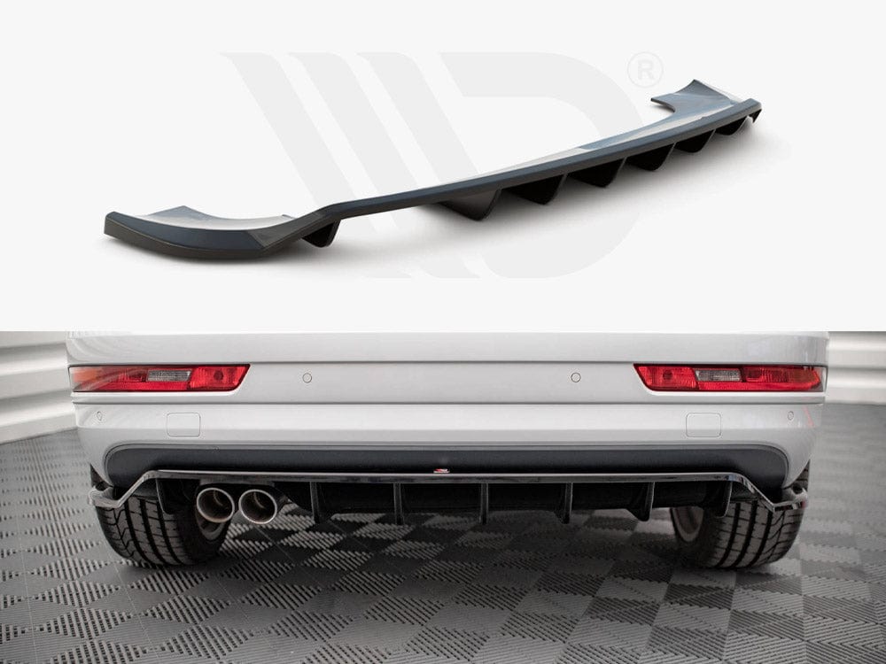 Maxton Design Central Rear Splitter (Vertical Bars) Audi Q3 8U Facelift 2014-2018 Maxton Design SR