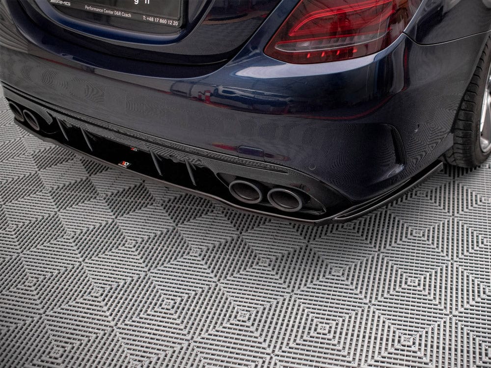 Maxton Design Central Rear Splitter (Vertical Bars) Mercedes AMG C 43 Sedan W205 Facelift Maxton Design SR