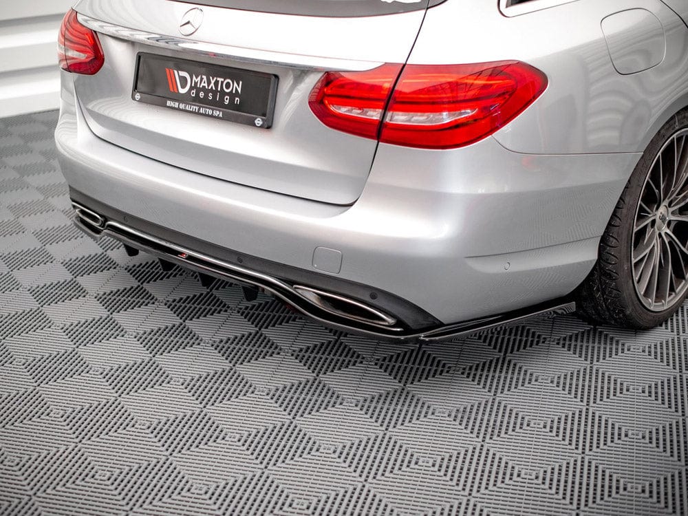 Maxton Design Central Rear Splitter (Vertical Bars) Mercedes C W205 Estate 2014-2018 Maxton Design SR