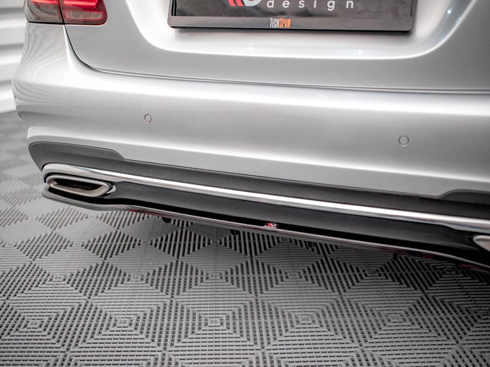 Maxton Design Central Rear Splitter (Vertical Bars) Mercedes E Amg-Line Sedan W212 Facelift 2012-2016 Maxton Design SR