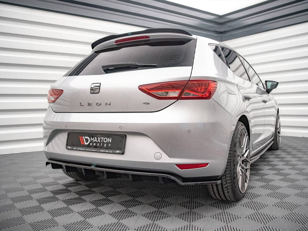 Maxton Design Central Rear Splitter (Vertical Bars) Seat Leon Hatchback MK3 2012-2016 Maxton Design SR