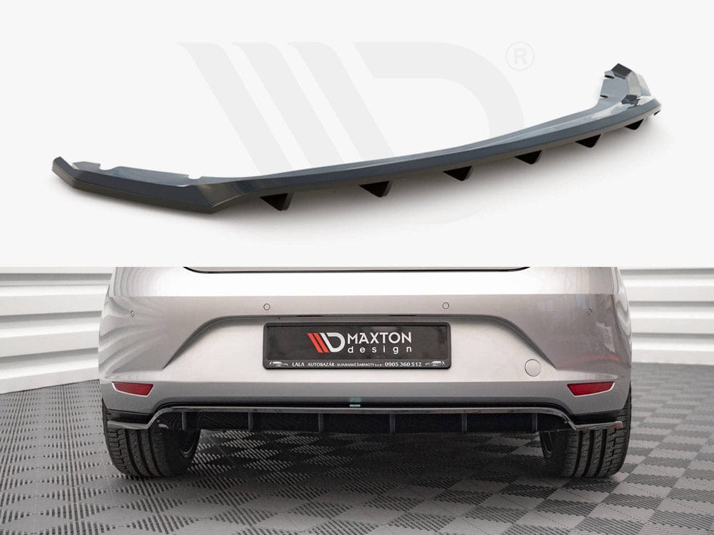 Maxton Design Central Rear Splitter (Vertical Bars) Seat Leon Hatchback MK3 2012-2016 Maxton Design SR