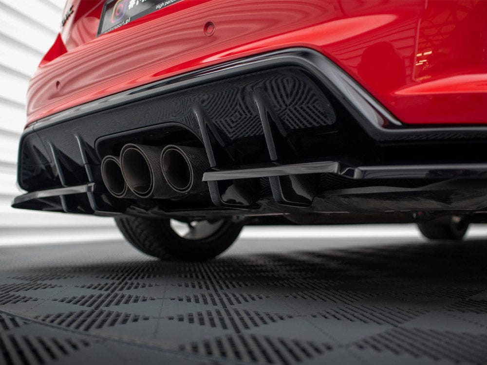 Maxton Design Central Rear Splitter (Vertical Bars) V.1 + Flaps Honda Civic Type-R Mk 11 Maxton Design SR