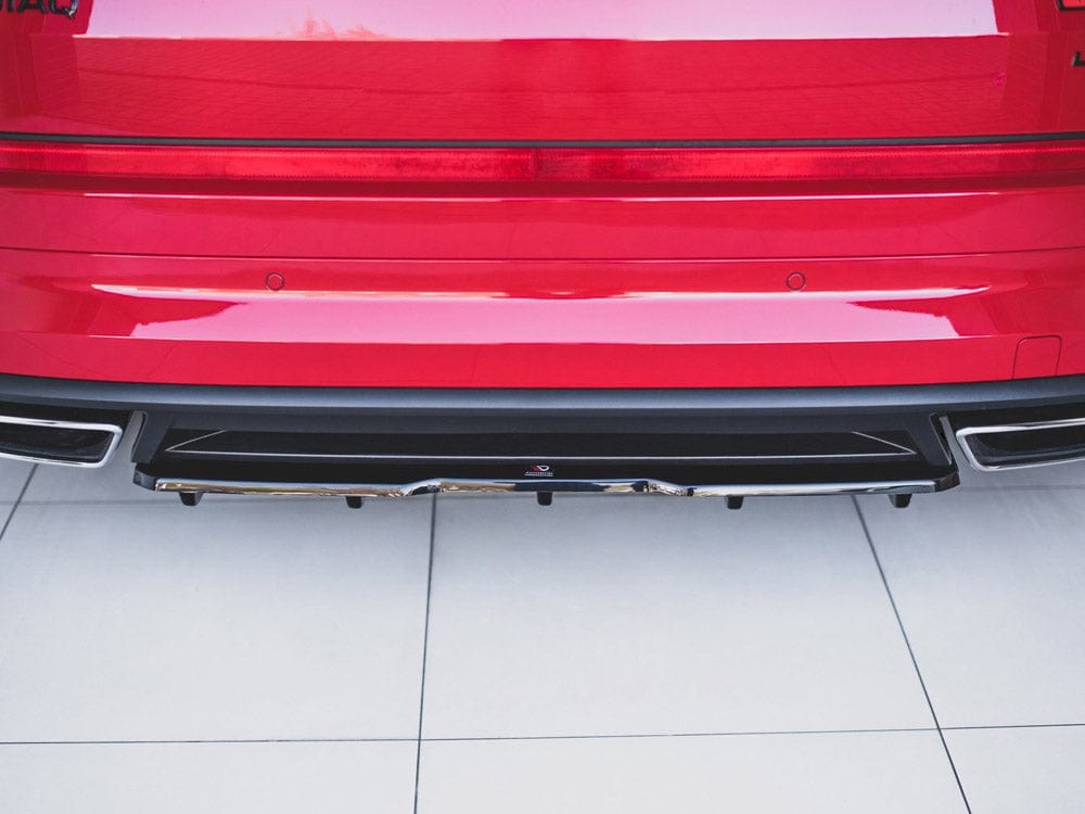 Maxton Design Central Rear Splitter (W/ Vertical Bars) Skoda Kodiaq VRS 2019- Maxton Design SR