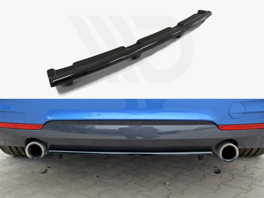 Maxton Design Gloss Black Central Rear Splitter (Vertical Bars) BMW 4 F32 M-Sport Maxton Design SR