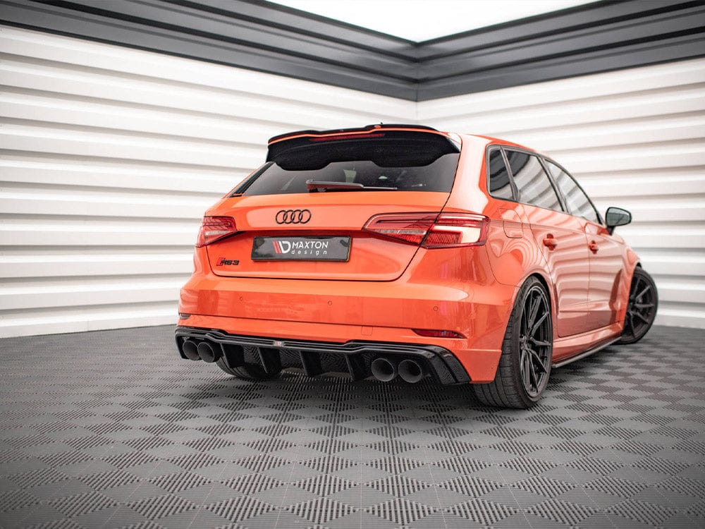 Maxton Design Gloss Black / Cerakote Black Trims Rear Valance + Milltek Sport Resonated Exhaust Audi RS3 Sportback 8V Facelift Maxton Design SR