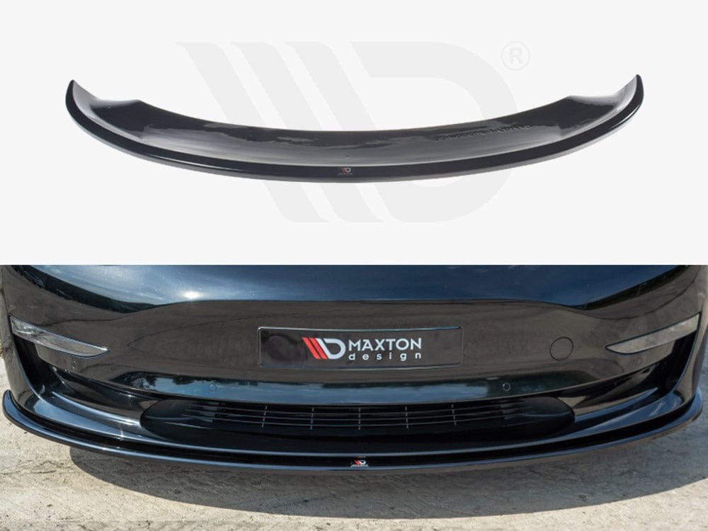 Maxton Design Gloss Black Front Splitter Tesla Model 3 2017- Maxton Design SR