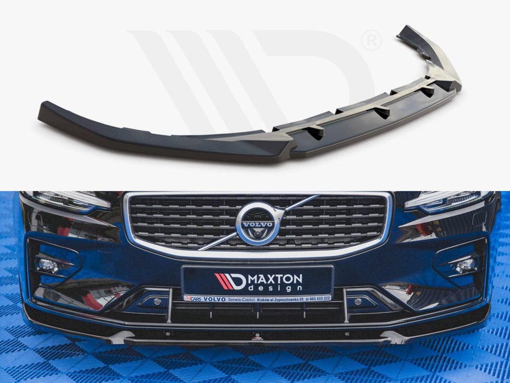 Maxton Design Gloss Black Front Splitter V.1 Volvo S60/V60 R-design MK3 2018- Maxton Design SR