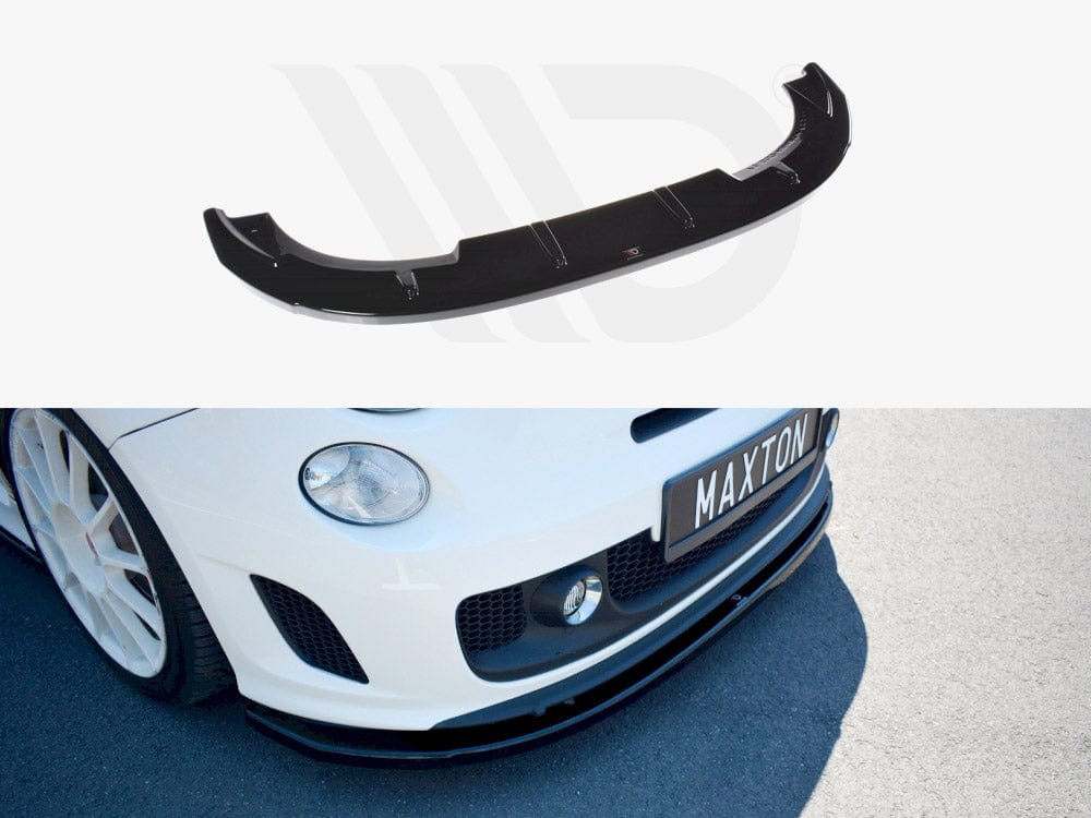 Maxton Design Gloss Black Front Splitter V.2 Fiat 500 MK1 Abarth 2008-2012 Maxton Design SR