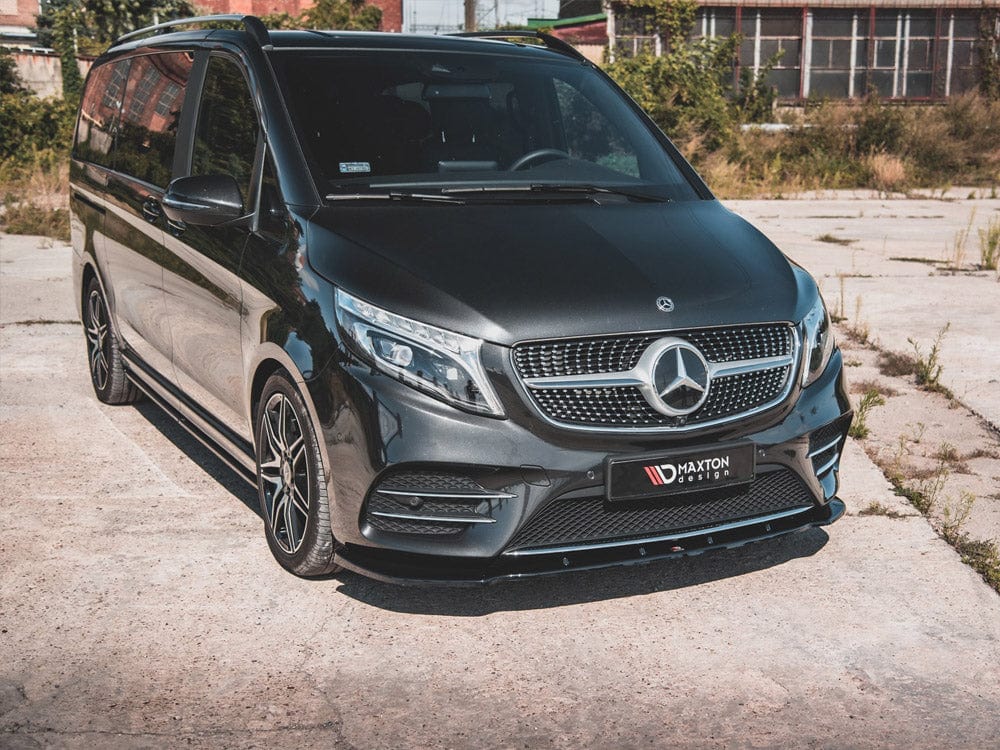 Maxton Design Gloss Black Front Splitter V2 Mercedes-benz V-class Amg-line W447 Facelift 2019- Maxton Design SR