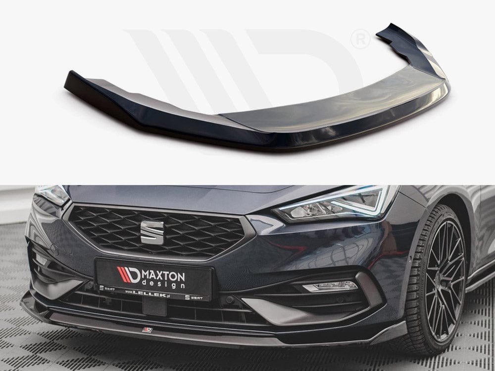 Maxton Design Gloss Black Front Splitter V3 Seat Leon FR MK4 2020- Maxton Design SR