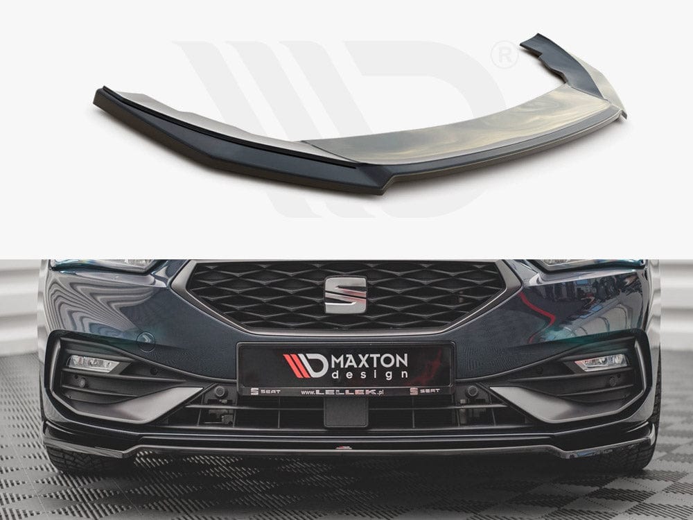 Maxton Design Gloss Black Front Splitter V4 Seat Leon FR MK4 2020- Maxton Design SR