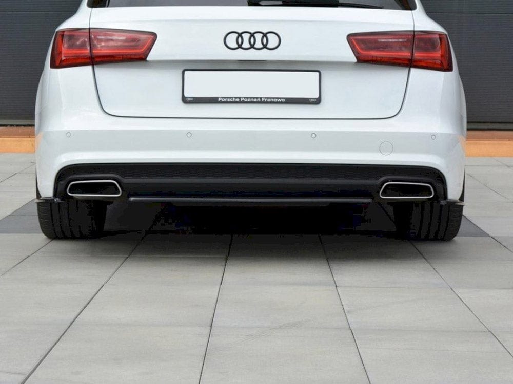 Maxton Design Gloss Black / No Central Rear Splitter Audi A6 S-Line C7 FL Maxton Design SR