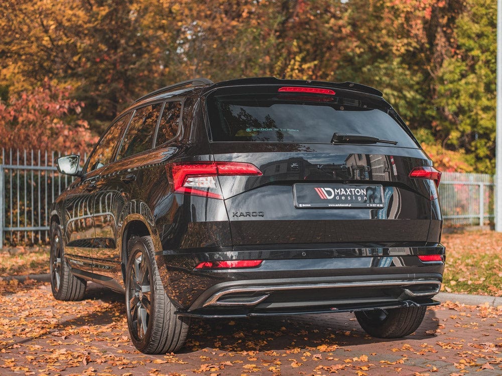 Maxton Design Gloss Black / No Central Rear Splitter Skoda Karoq Sportline Maxton Design SR