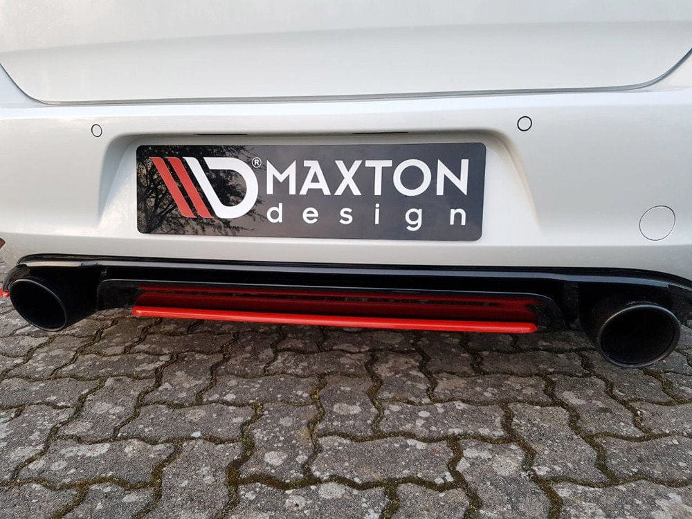 Maxton Design Gloss Black / No Central Rear Splitter VW Golf MK7 GTI Clubsport 2016-2017 Maxton Design SR
