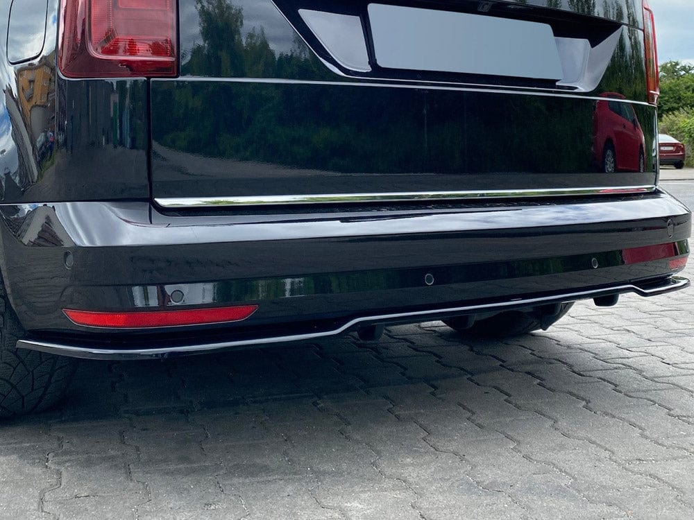 Maxton Design Gloss Black / No Central Rear Splitter (W/ Vertical Bars) Volkswagen Caddy MK4 2015-2020 Maxton Design SR