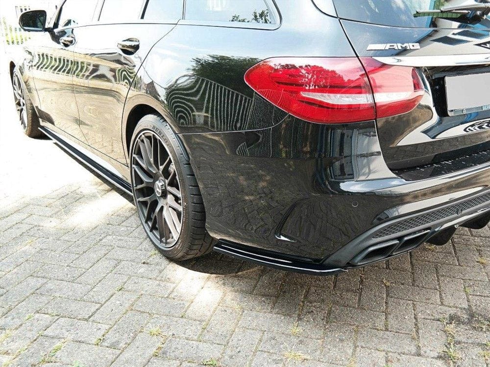 Maxton Design Gloss Black / No Rear Side Splitters Mercedes C-class S205 63 AMG Estate 2015-2018 Maxton Design SR