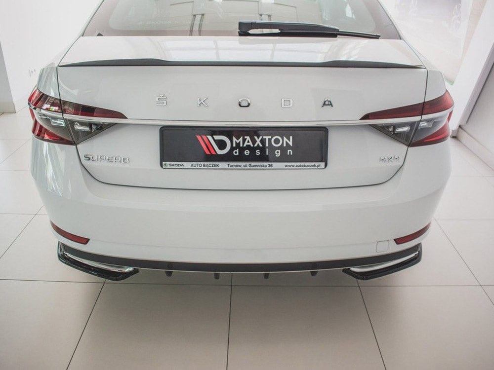Maxton Design Gloss Black / No Rear Side Splitters Skoda Superb Mk3 FL Hatchback / Estate 2019- Maxton Design SR