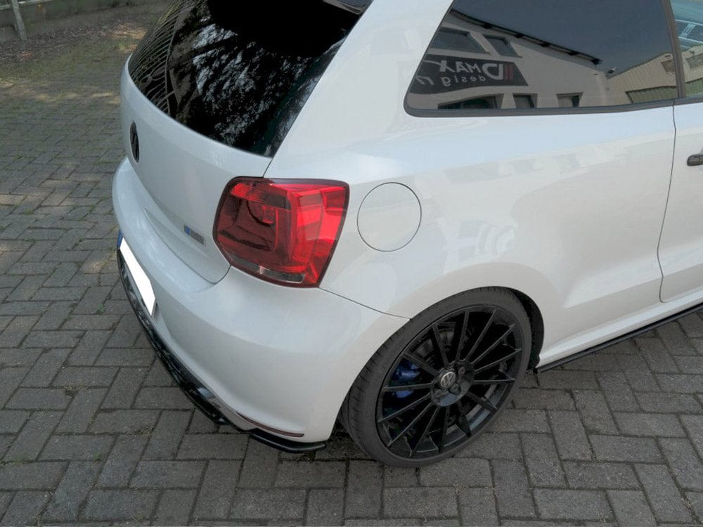 Maxton Design Gloss Black / No Rear Side Splitters Volkswagen Polo MK5 R WRC 2013 Maxton Design SR