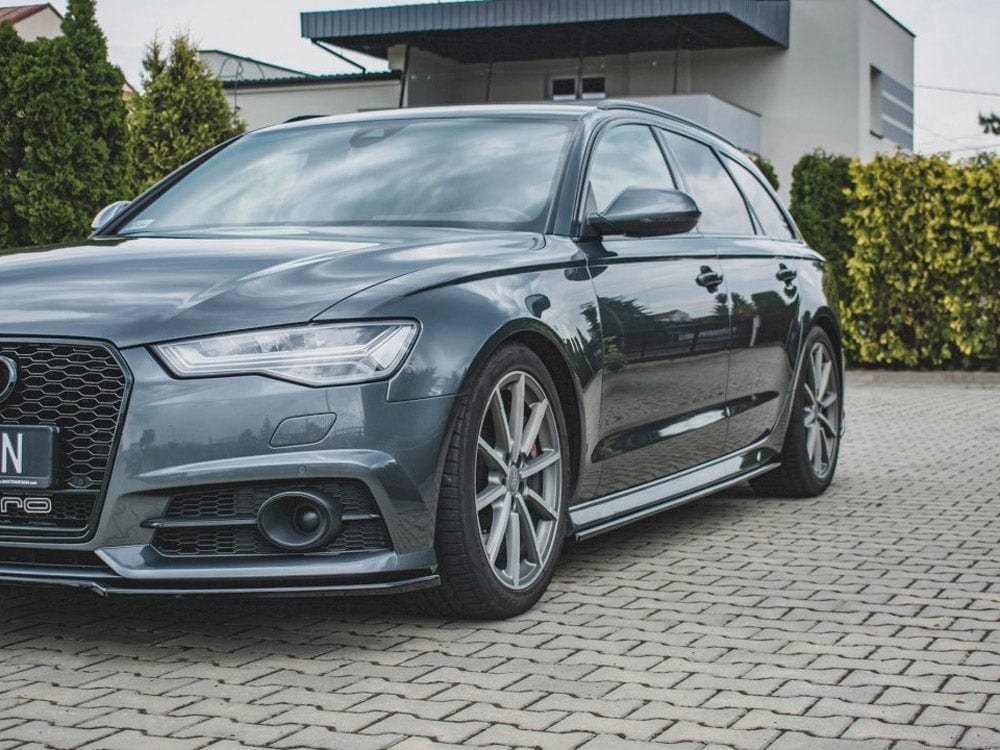Maxton Design Gloss Black / No Side Skirt Diffusers Audi S6/ A6 S-Line C7 Facelift Maxton Design SR