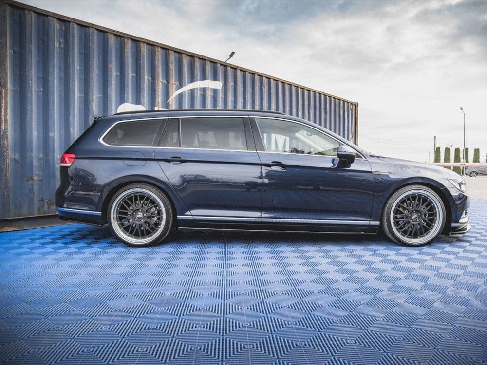Maxton Design Gloss Black / No Side Skirts Diffusers VW Passat B8 2014-2019 Maxton Design SR