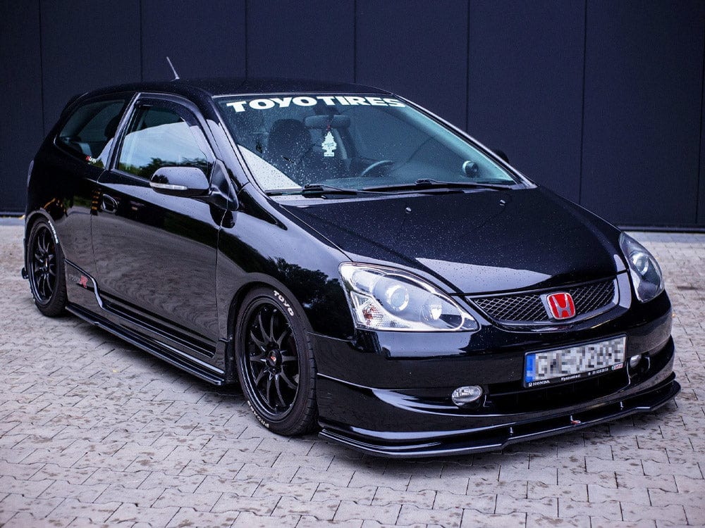 Maxton Design Gloss Black / No Side Skirts Splitters Honda Civic EP3 (MK7) Type-r/s Facelift 2004-2006 Maxton Design SR