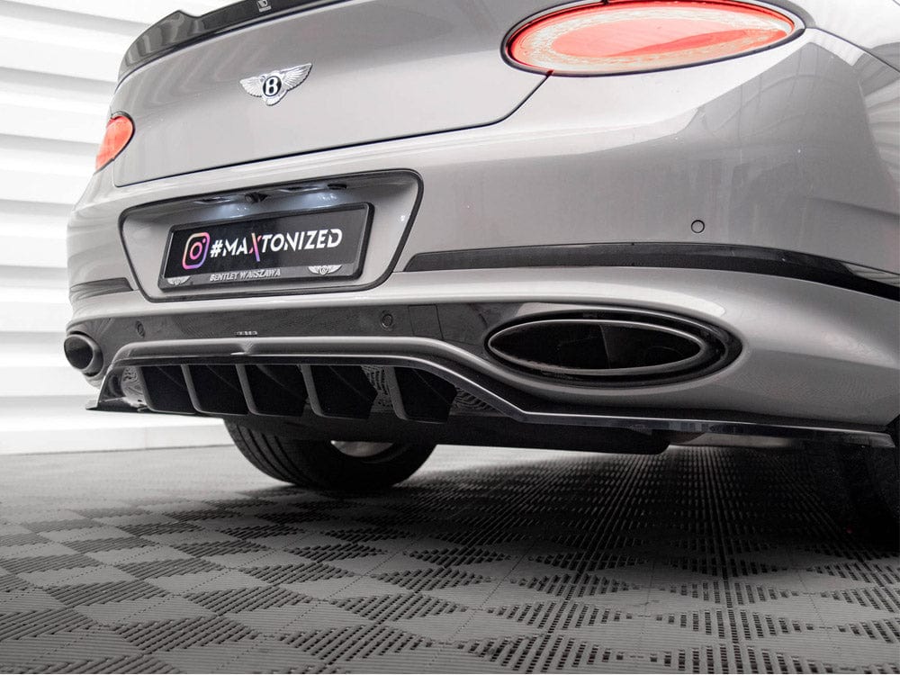 Maxton Design Gloss Black / Orange Central Rear Splitter (Vertical Bars) Bentley Continental GT Mk3 Maxton Design SR