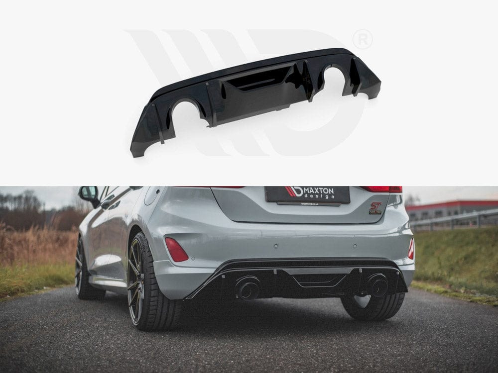 Maxton Design Gloss Black / Polished Trims Rear Diffuser + Milltek RS Upgrade KIT - Ford Fiesta MK8 ST &amp; MK8.5 ST 2018-2022 Maxton Design SR