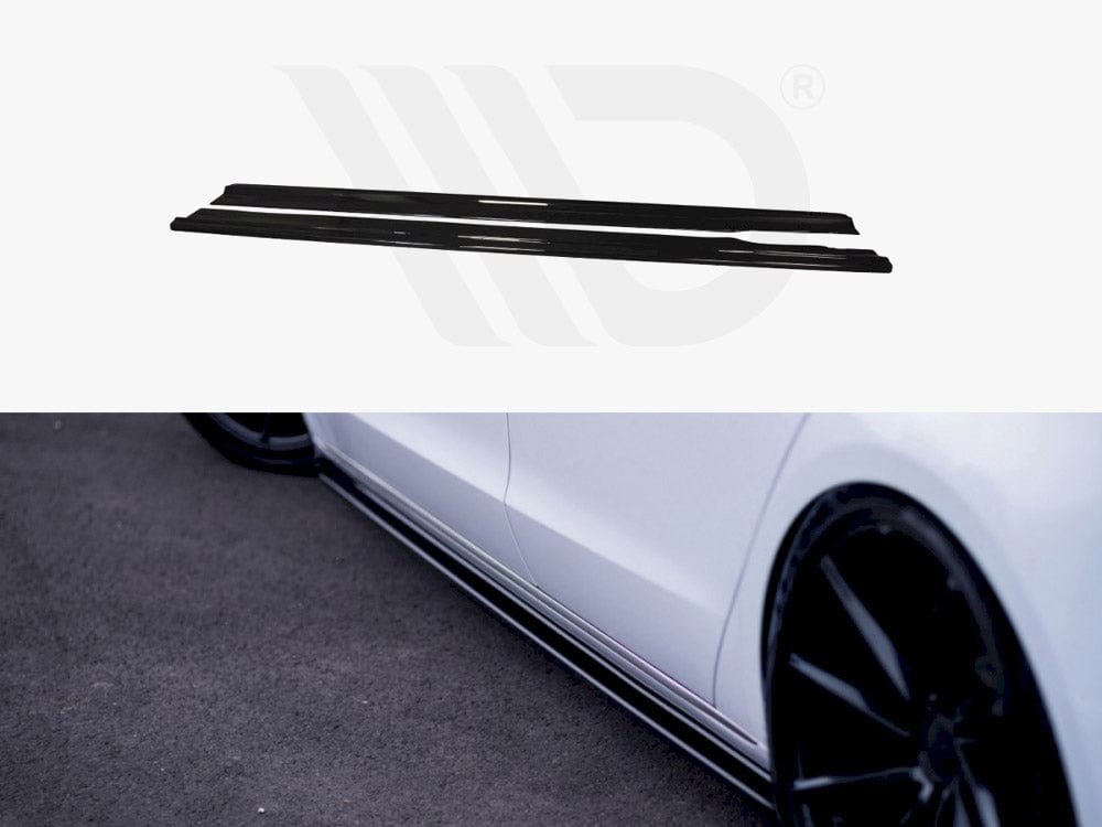 Maxton Design Gloss Black Side Skirts Diffusers Audi A8 D4 2009-2013 Maxton Design SR