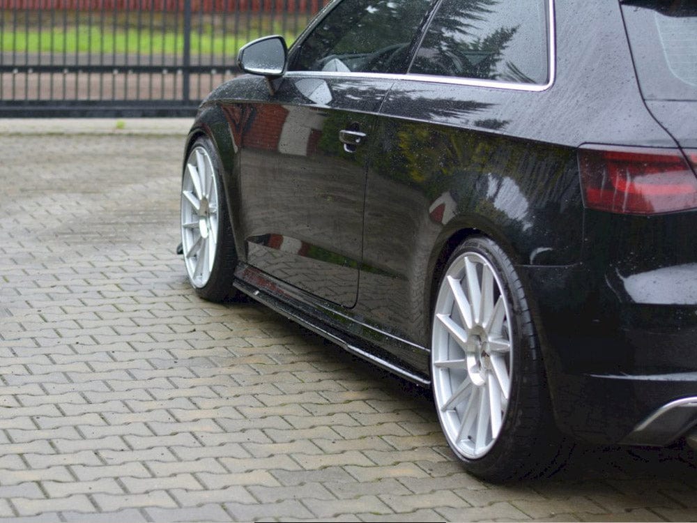 Maxton Design Gloss Black Side Skirts Diffusers Audi S3 / A3 S-line 8V / 8V FL Hatchback Maxton Design SR