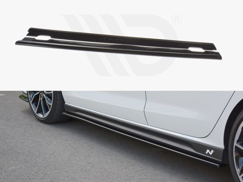 Maxton Design Gloss Black Side Skirts Diffusers V.1 Hyundai I30 N MK3 Hatchback / Fastback 2017- Maxton Design SR