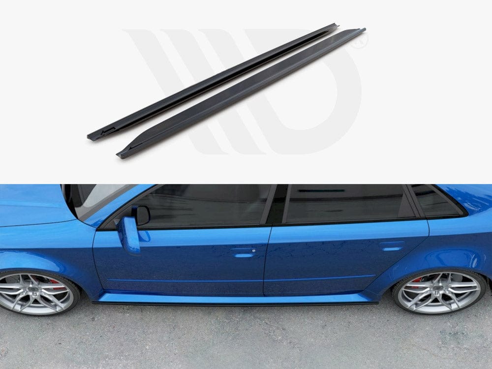 Maxton Design Gloss Black Side Skirts Splitters Audi RS4 B7 2006-2008 Maxton Design SR