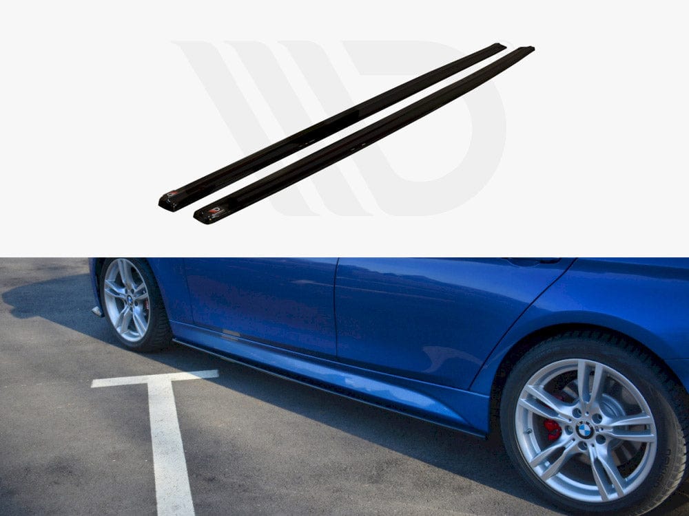 Maxton Design Gloss Black Side Skirts Splitters Bmw 3-SERIES F30 Facelift Sedan M-sport 2015-2018 Maxton Design SR