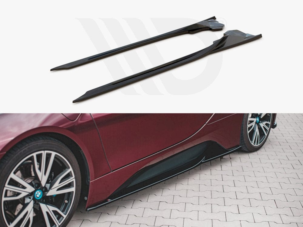 Maxton Design Gloss Black Side Skirts Splitters Bmw I8 2014-2020 Maxton Design SR