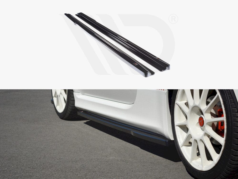 Maxton Design Gloss Black Side Skirts Splitters Fiat 500 MK1 Abarth 2008-2012 Maxton Design SR
