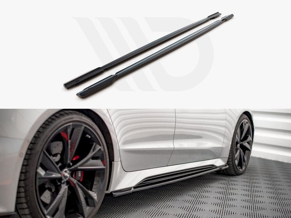 Maxton Design Gloss Black Side Skirts Splitters V.1 Audi RS6 C8 / RS7 C8 2019- Maxton Design SR