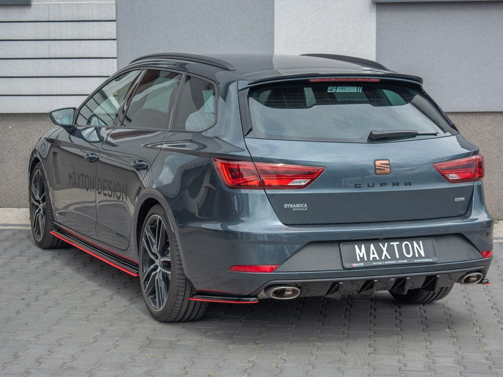 Maxton Design Gloss Black Spoiler CAP Seat Leon MK 3.5 Cupra ST 2017- Maxton Design SR