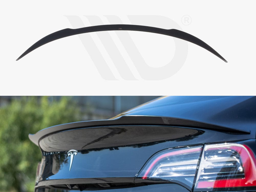 Maxton Design Gloss Black Spoiler Extension Tesla Model 3 2017- Maxton Design SR