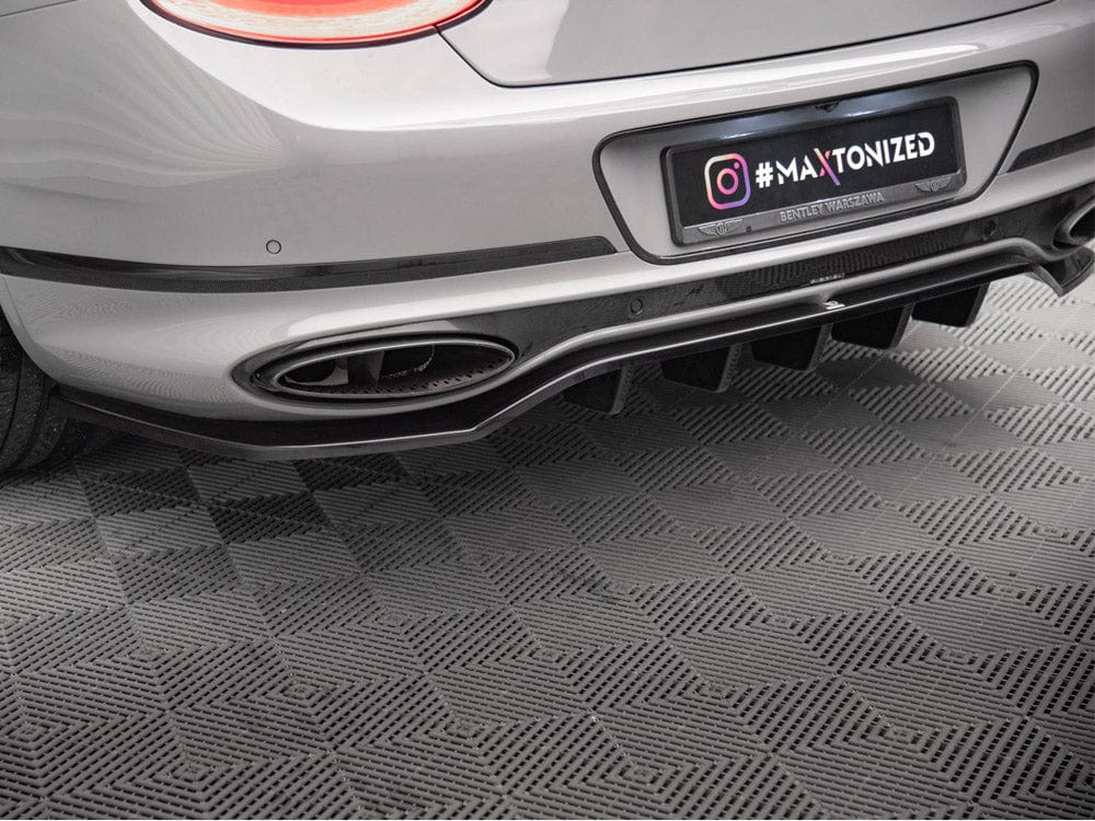 Maxton Design Gloss Black / Yellow Central Rear Splitter (Vertical Bars) Bentley Continental GT Mk3 Maxton Design SR