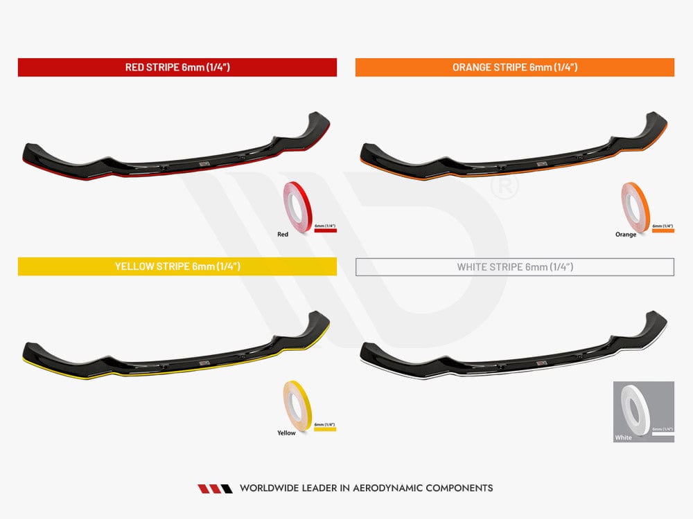 Maxton Design Gloss Black / Yellow Front Splitter Bentley Continental GT Mk3 Maxton Design SR