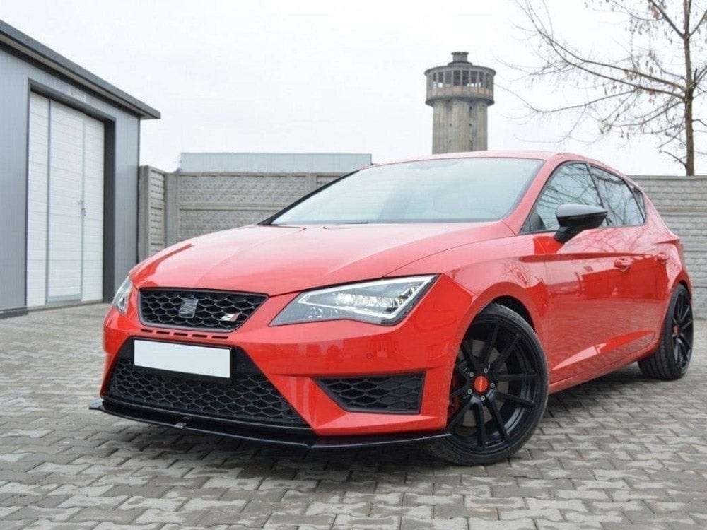 Maxton Design Gloss Black / Yellow Front Splitter Seat Leon III Cupra / FR Maxton Design SR