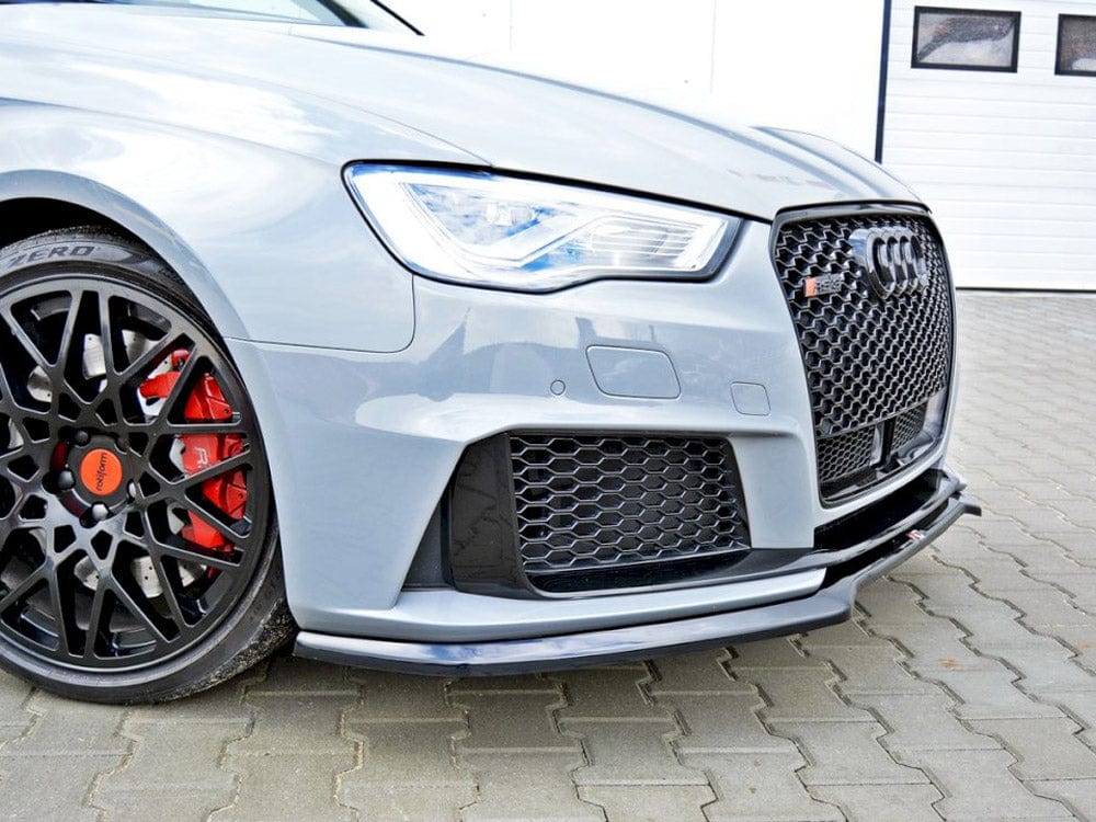 Maxton Design Gloss Black / Yellow Front Splitter V.1 Audi RS3 8VA Sportback Pre-facelift 2015-2016 Maxton Design SR